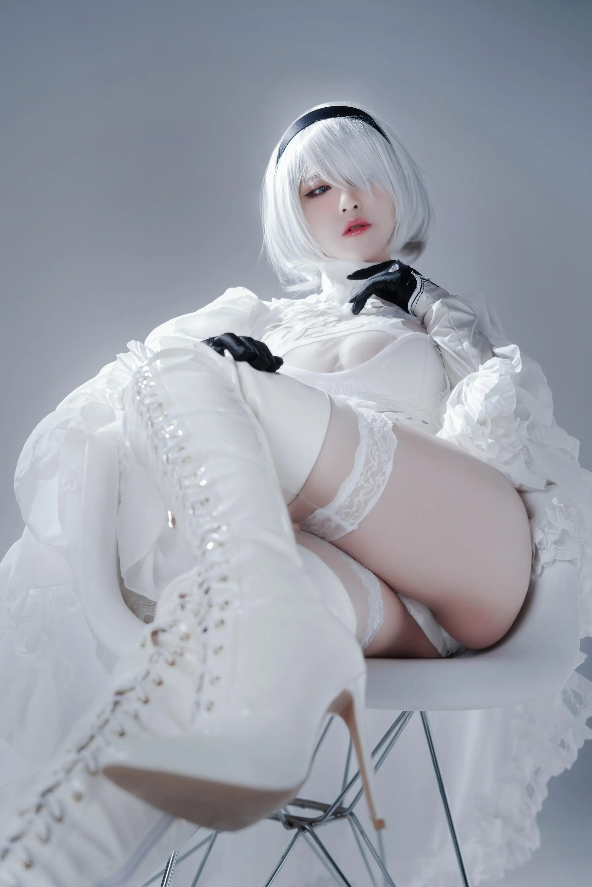 半半子 – NO.55 Automataヨルハ二号B型 白いドレス [51P]插图